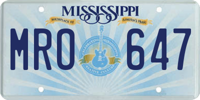 MS license plate MRO647