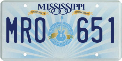 MS license plate MRO651