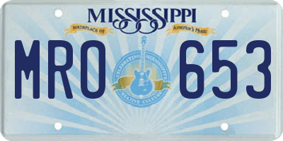 MS license plate MRO653