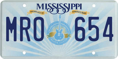 MS license plate MRO654