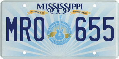 MS license plate MRO655
