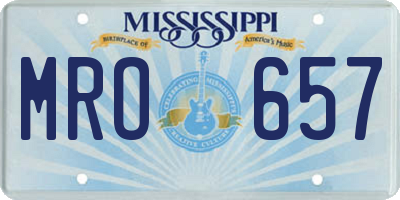 MS license plate MRO657