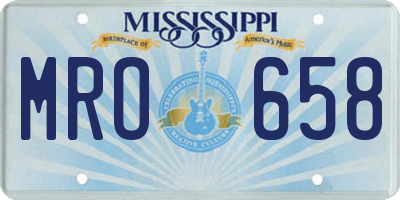 MS license plate MRO658