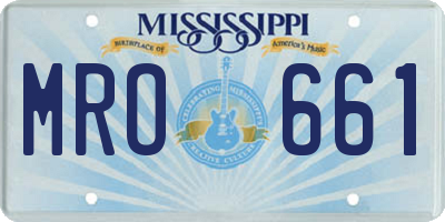 MS license plate MRO661