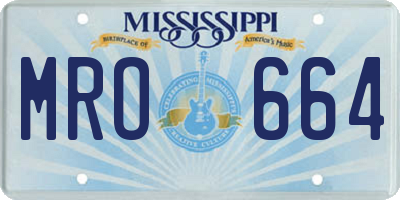 MS license plate MRO664