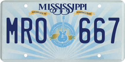 MS license plate MRO667