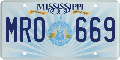 MS license plate MRO669