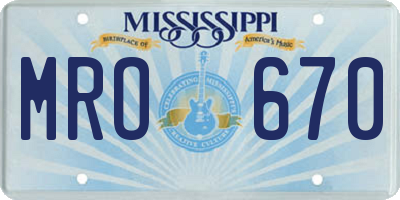 MS license plate MRO670