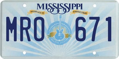 MS license plate MRO671