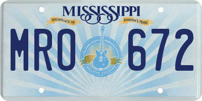 MS license plate MRO672
