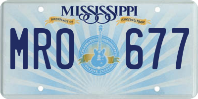 MS license plate MRO677