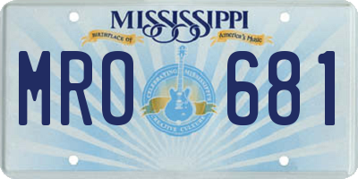 MS license plate MRO681