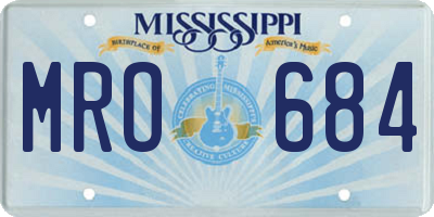 MS license plate MRO684