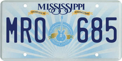 MS license plate MRO685