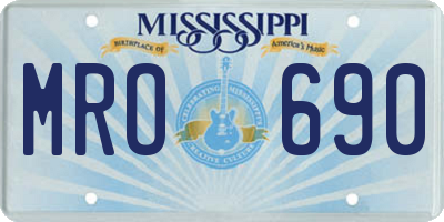 MS license plate MRO690