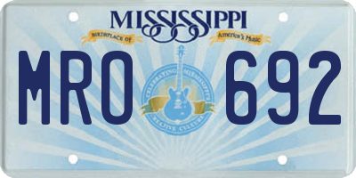 MS license plate MRO692