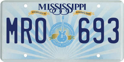 MS license plate MRO693
