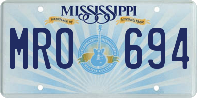 MS license plate MRO694