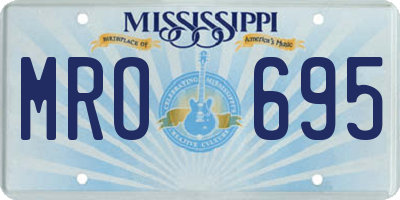 MS license plate MRO695