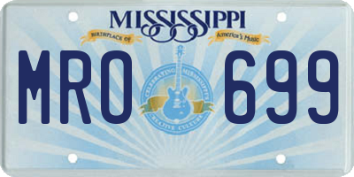 MS license plate MRO699