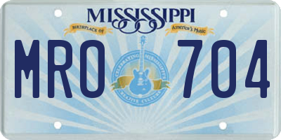 MS license plate MRO704