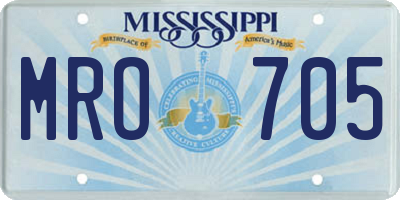 MS license plate MRO705