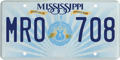 MS license plate MRO708