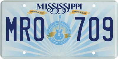 MS license plate MRO709