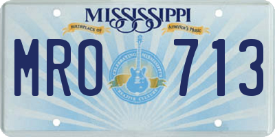 MS license plate MRO713