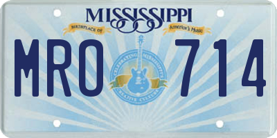 MS license plate MRO714