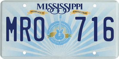 MS license plate MRO716