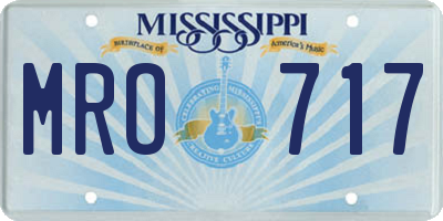 MS license plate MRO717
