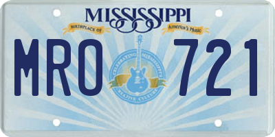 MS license plate MRO721