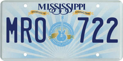 MS license plate MRO722