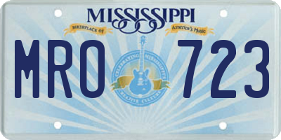 MS license plate MRO723