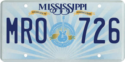 MS license plate MRO726