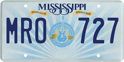 MS license plate MRO727