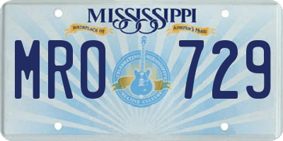 MS license plate MRO729