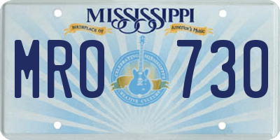 MS license plate MRO730