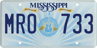 MS license plate MRO733