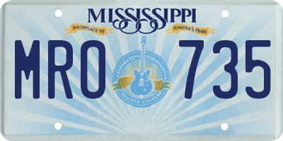 MS license plate MRO735