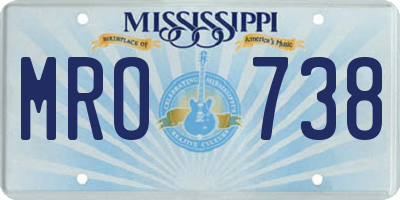 MS license plate MRO738