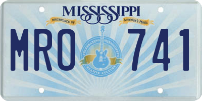 MS license plate MRO741