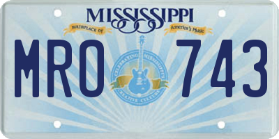 MS license plate MRO743