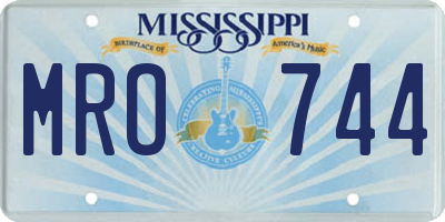 MS license plate MRO744