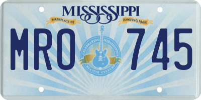 MS license plate MRO745