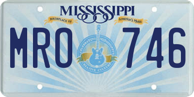 MS license plate MRO746