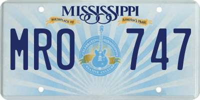 MS license plate MRO747