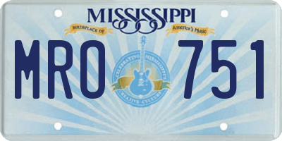 MS license plate MRO751