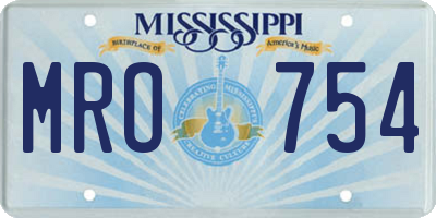 MS license plate MRO754